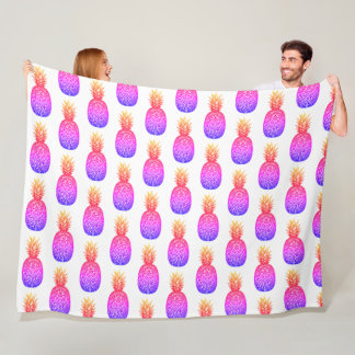Tropical Island Pineapple Fleece Blanket