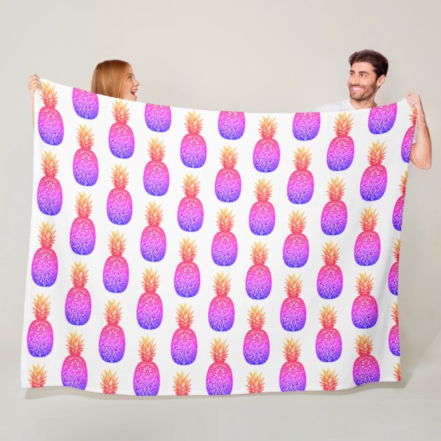 Tropical Island Pineapple Fleece Blanket (På plats)