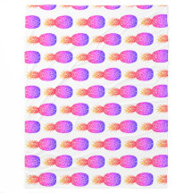 Tropical Island Pineapple Fleece Blanket