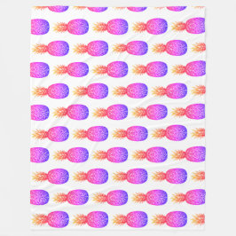 Tropical Island Pineapple Fleece Blanket