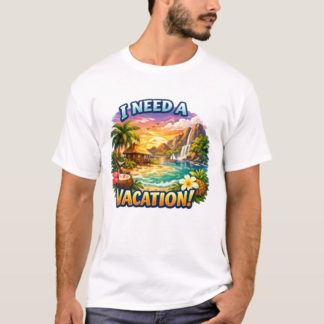 Tropical island print T-shirt (Framsida)