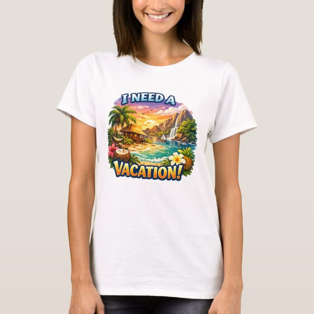 Tropical island print T-shirt (Framsida)
