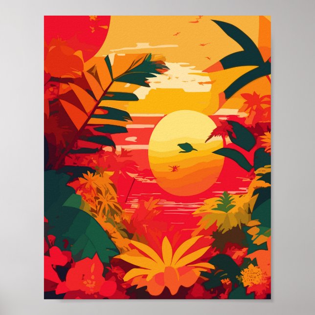 Tropical Island Reggae Sunset Poster (Framsidan)