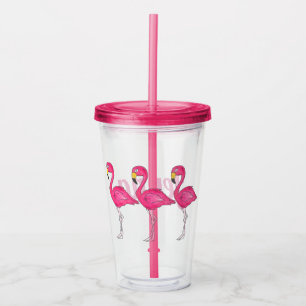 Tropical Island Rosa Flamingo Bird Personlig Take Away Mugg