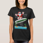 Tropical Island Sandy Beach Surfing Santa Christma T Shirt<br><div class="desc">Tropical Island Sandy Beach Surfing Santa.</div>