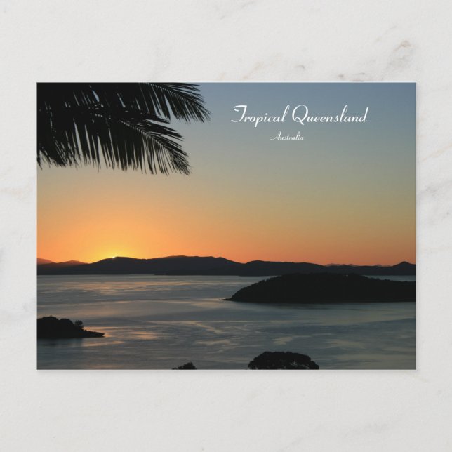 Tropical Island Sunset, Queensland, Australien Vykort (Framsida)