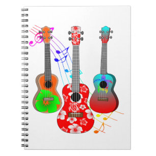 Tropical Island Ukulele Player Music Anteckningsbok