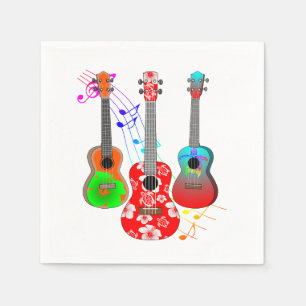 Tropical Island Ukulele Player Music Pappersservett
