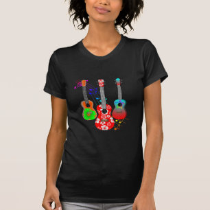 Tropical Island Ukulele Player Music Tee Shirt