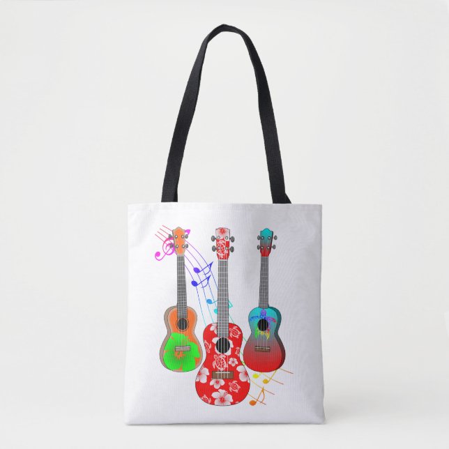 Tropical Island Ukulele Player Music Tygkasse (Framsida)