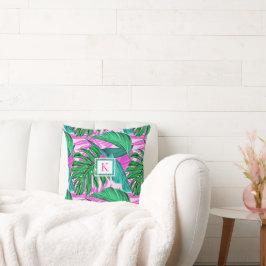 Tropical Island Vibes Monogram Kudde