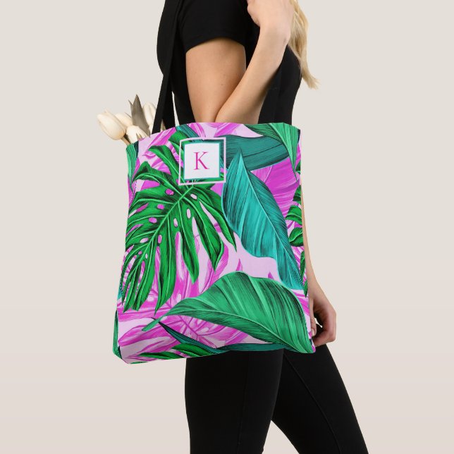 Tropical Island Vibes Monogram Tygkasse (Närbild)