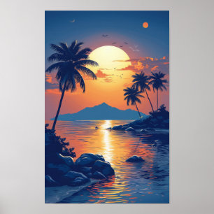 Tropical Island Wave Logotyp Poster