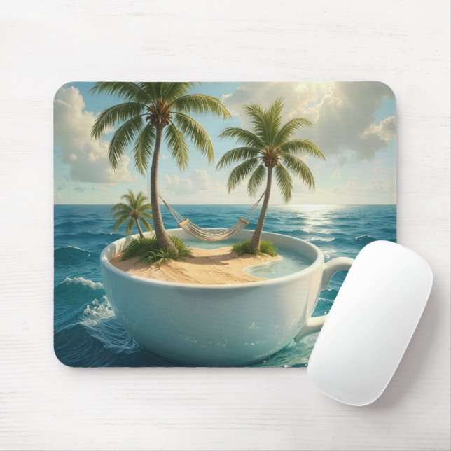 Tropical Island With Hammock in a Teacup Musmatta (Med mus)