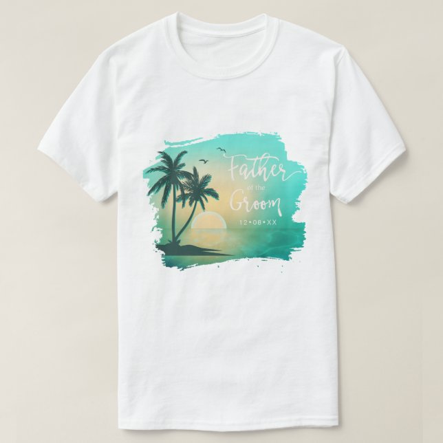 Tropical Isle Far av Groom Teal ID581 T Shirt (Design framsida)