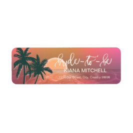 Tropical Isle Sunrise Bride-to-be Rosa ID581 Returadress Etikett