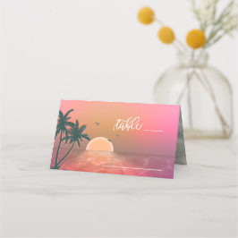 Tropical Isle Sunrise Bröllop Bord Rosa ID581 Placeringskort