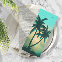 Tropical Isle Sunrise Bröllop Menu Teal ID581 Meny