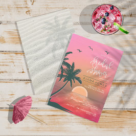 Tropical Isle Sunrise Bröllop Rosa ID581 Inbjudningar