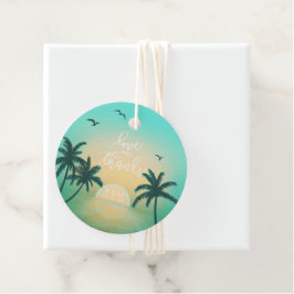 Tropical Isle Sunrise Bröllop Teal L1 ID581 Gåvor Etiketter