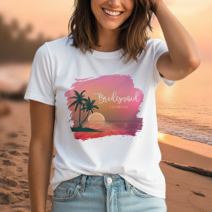 Tropical Isle Sunrise Brudtärna Rosa ID581 T Shirt