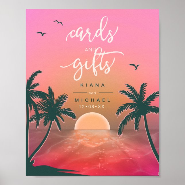 Tropical Isle Sunrise Card and Gifts Rosa ID581 Poster (Framsidan)