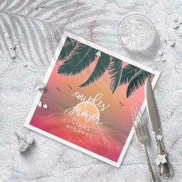Tropical Isle Sunrise Couples Shower Rosa ID581 Pappersservett