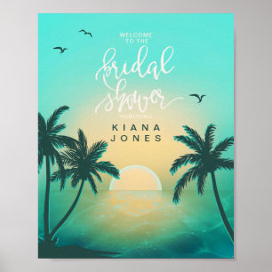 Tropical Isle Sunrise Möhippa Teal ID581 Poster