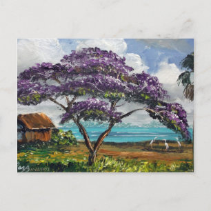 Tropical Jacaranda Träd Art Vykort