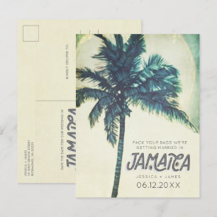 Tropical Jamaica Destination bröllop Spara datumet Meddelande Vykort