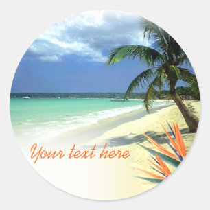 Tropical Jamaican Hawaiian Bröllop Runt Klistermärke