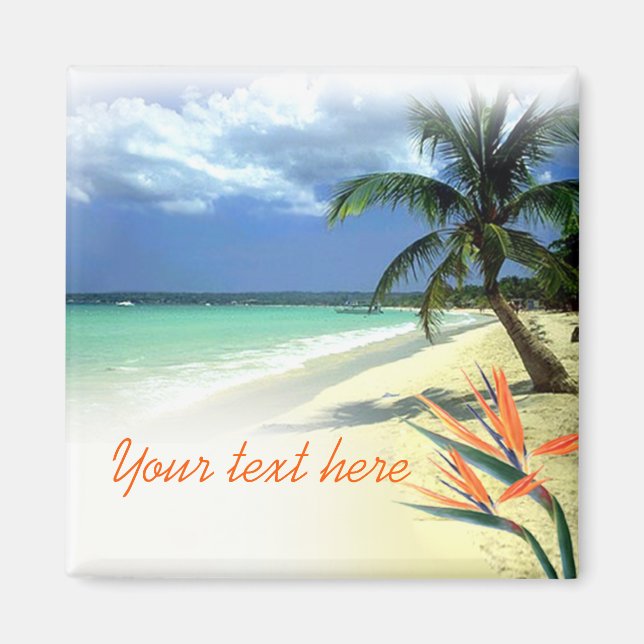 Tropical Jamaican Hawaiian Wedding Favor Keepsaké Magnet (Framsidan)