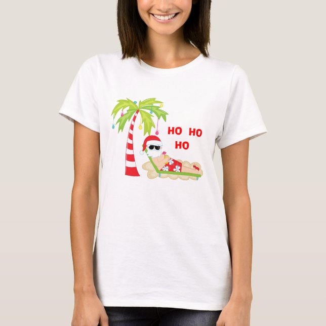 Tropical Julgran Flamingo t-Shirt (Framsida)