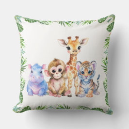 Tropical Jungle Baby animals Kudde