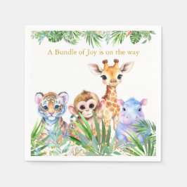 Tropical Jungle Baby djur Pappersservett