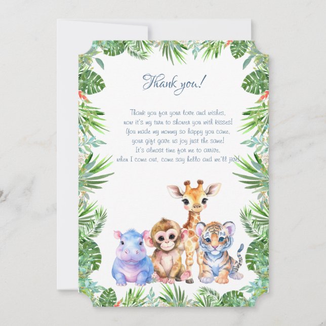 Tropical Jungle Baby djur Tack (Framsida)