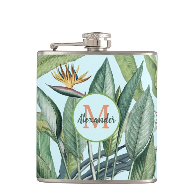 Tropical Jungle Banana Träd Strelitzia Monogram Fickplunta (Framsidan)