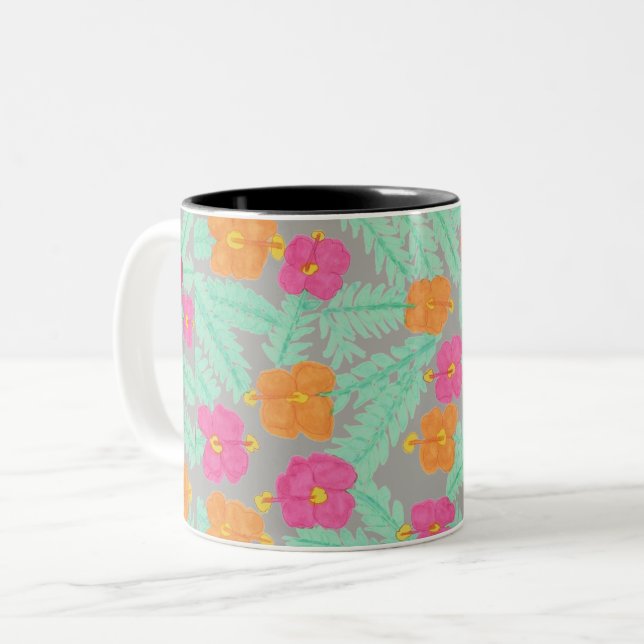 Tropical Jungle Blommigt Mugg (Framsida vänster)