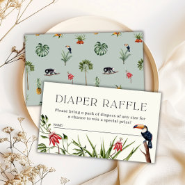 Tropical Jungle Boy Shower Diaper Raffle Tilläggskort