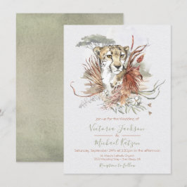 Tropical Jungle Cheetah Wedding-inbjudningar Inbjudningar