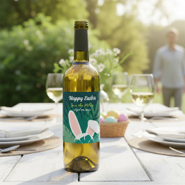 Tropical Jungle Easter Bunny Custom Wine Label Vinflaska Etikett