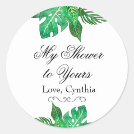 Tropical Jungle Favor Stickers Runt Klistermärke