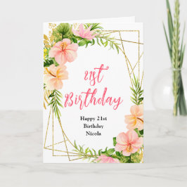 Tropical Jungle Floral Birthday Kort