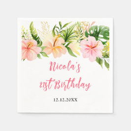 Tropical Jungle Floral Birthday Pappersservett