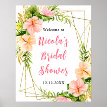 Tropical Jungle Floral Bridal Shower Welcome
