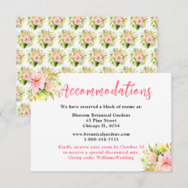 Tropical Jungle Floral Wedding Accommodations Tilläggskort