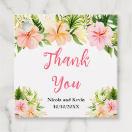 Tropical Jungle Floral Wedding Gåvor Etiketter