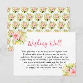 Tropical Jungle Floral Wedding Wishing Well Tilläggskort
