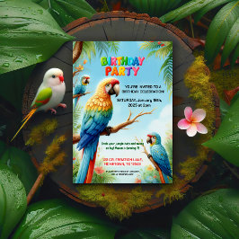 Tropical Jungle Födelsedagsfest inbjudan för barn
