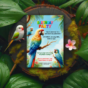 Tropical Jungle Födelsedagsfest inbjudan för barn